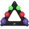 JFIT Dumbbell Set wDurable Rack Double Neoprene Coated Workout Weights Solid Design Rack 18 LB Set