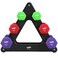 JFIT Dumbbell Set wDurable Rack Double Neoprene Coated Workout Weights Solid Design Rack 18 LB Set