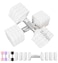 Upspeed 15LBS Adjustable Dumbbells Sets 4 in 1 Free Weight Dumbbell Sets for Women Men Hand Weight Set Adjust Dumbbells Weights Set for Home Gym Exercise Workout Strength Training Equipments White