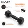 CAP 3 LB Rubber Coated Hex Dumbbell Weight Rubber Hand Weights for Home Gym Strength Training Black Oxide Handle Pair