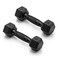 CAP 3 LB Rubber Coated Hex Dumbbell Weight Rubber Hand Weights for Home Gym Strength Training Black Oxide Handle Pair