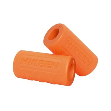 Hikeen Thick Bar Dumbbell GripsNon Slip Hard Rubber Barbell GripsGrips for Weight Lifting Muscle Building2 Outer Diameter
