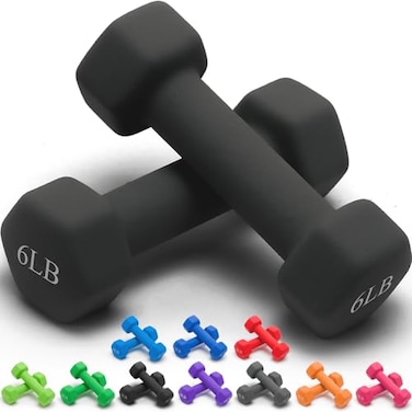 Portzon Weights Dumbbells 10 Colors Options Compatible with Set of 2 Neoprene Dumbbells Set115 LB AntiSlip Antiroll Hex Shape
