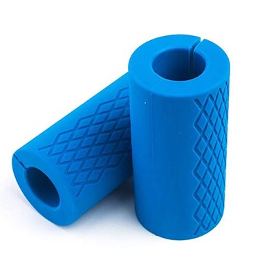 YCYU Dumbbell Grips Antislip Rubber Barbell Shoulder Pads Powerlifting Fat Hand Grips Weightlifting Bodybuilding Home Workout Blue