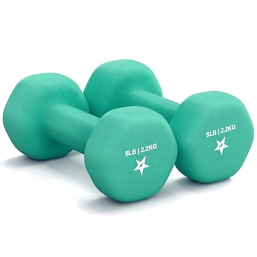 Yes4All 5 lbs Dumbbells Neoprene with Non Slip Grip Great for Total Body Workout Total Weight 10 lbs Set of 2