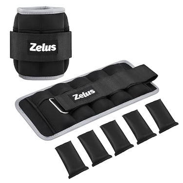 ZELUS 1 Pair Adjustable Ankle Weights 2 4 6 8 10 lb Modularized Leg Weight Straps for Women Men Weighted Ankle Weight Set with Reflective Strip 15 lb per Ankle Strap for Gym Yoga Jogging Walking