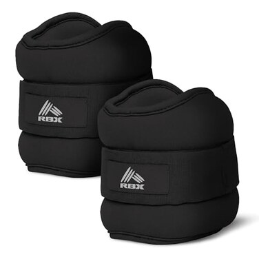 RBX Wrist Ankle Weights Set Adjustable Comfort Fit for Training Toning Black 4lb 2lb Each