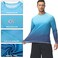Satankud Mens Long Sleeve Swim Shirts Rashguard UPF 50 UV Sun Protection Shirt Athletic Workout Running Hiking TShirt Swimwear Blue GradientLarge