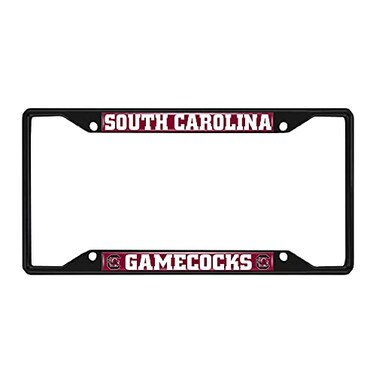 FANMATS 31280 South Carolina Gamecocks Metal License Plate Frame Black Finish
