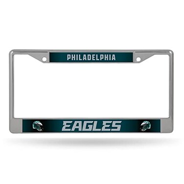 Rico Industries NFL Philadelphia Eagles 12 x 6 Silver Chrome Frame W Decal Insert CarTruckSUV Auto Accessory