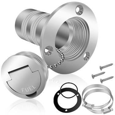 Boltigen 250mm Boat GasFuel Deck FillFiller with Keyless Cap2inch Stainless Steel Deck Filler Marine Hardware for Boat Yacht Caravan Mirror Polished Head