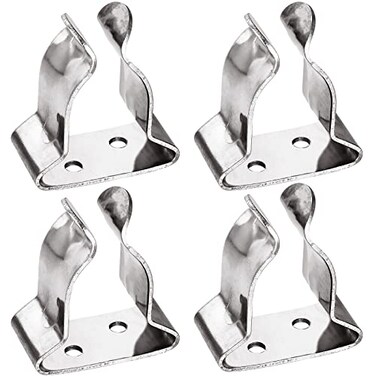 Moxweyeni Boat Hook Holder Boat Oar Holders Stainless Steel Spring Clips Marine Spring Clamp Silver Quick Release Pole Bracket Clip to Fix and Store Oars Poles Tools Sporting Goods4 PiecesSmall