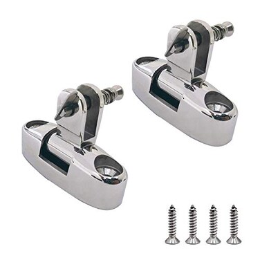 SHENGHUISS Marine Swivel Deck Hinge 316 Stainless Steel Boat Bimini Top Swivel Mount Hardware with Screw Remove pin