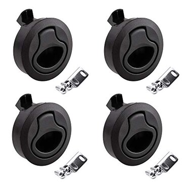 YUSOVE Boat 2 Slam Latch Black PlasticMarine Deck Hatch Door Flush Pull Latchfor RV Boat Round Slam LatchCabinet HardwarePack of 4