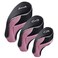 Andux Golf Wood Club Head Covers with Hook Loop Set of 3 BlackPink