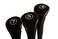 PGC Black Golf Zipper Head Covers 3 5 7 Fairway Woods Headcovers Metal Neoprene Traditional Plain Protective Covers Fits All Fairway Clubs