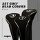 PGC Black Golf Zipper Head Covers 3 5 7 Fairway Woods Headcovers Metal Neoprene Traditional Plain Protective Covers Fits All Fairway Clubs