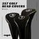 PGC Black Golf Zipper Head Covers 3 5 7 Fairway Woods Headcovers Metal Neoprene Traditional Plain Protective Covers Fits All Fairway Clubs