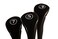 PGC Black Golf Zipper Head Covers 3 5 7 Fairway Woods Headcovers Metal Neoprene Traditional Plain Protective Covers Fits All Fairway Clubs