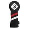 Majek Retro Golf Headcover Black Red and White Vintage Leather Style 3 Fairway Wood Head Cover Classic Look