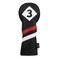 Majek Retro Golf Headcover Black Red and White Vintage Leather Style 3 Fairway Wood Head Cover Classic Look