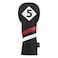 Majek Retro Golf Headcover Black Red and White Vintage Leather Style 5 Fairway Wood Head Cover Classic Look
