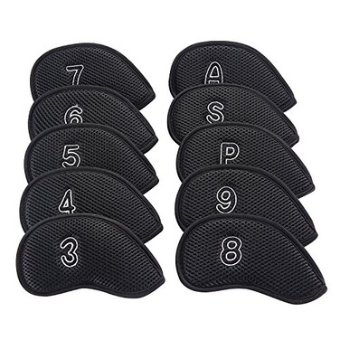 Sword &Shield Sword Shield sports 10PcsPack New Meshy Golf Iron Covers Set Golf Club Head Cover Fit Most Irons Black