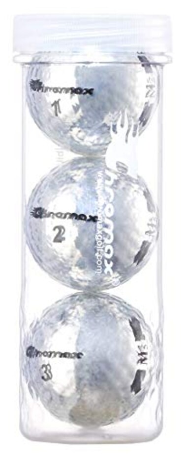 Chromax Metallic M5 Colored Golf Balls 3 Pack Tube Silver M5silver3t