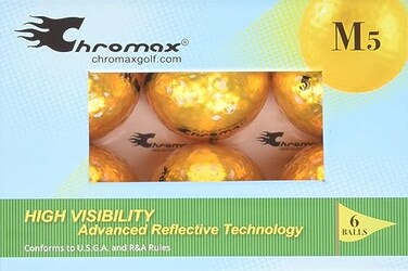 Chromax Metallic M5 Colored Golf Balls Pack of 6 Gold