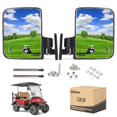 10L0L Golf Cart Side View Mirrors Universal Golf Cart Rear View Mirror for EZGO Yamaha Club Car 2 Side Mirrors