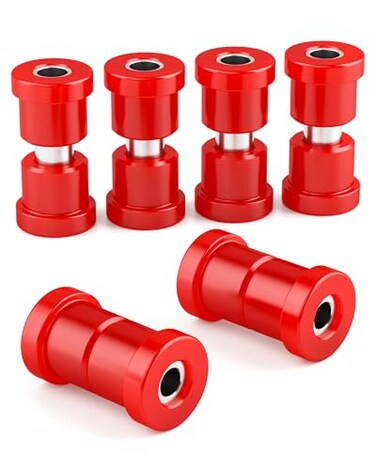 HOWBOW Club Car Precedent Rear Bushing Kit Golf Cart Rear Leaf Spring and Shackle Polyurethane Bushing Sleeve for 2004up Precedent Upgraded Red GolfCart Suspension Replace Parts OE Replaces