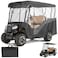KEMIMOTO Golf Cart Enclosure 4 Passenger Golf Cart Rain Cover 600D Waterproof Driving Enclosure with Clear PVC Windshield for Extended Roof Golf Cart