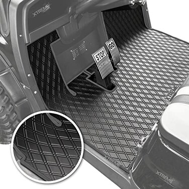 Xtreme Golf Cart Mats Rubber Floor Mat Compatible with ICON i20 i40 AdvancedEV EV1 Gen1 AEV2 AEV 4 Golf Cart Models Durable HeavyDuty Full Coverage Liner Protection Black