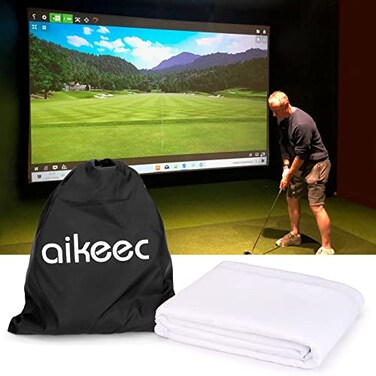 aikeec Aikeec Golf Simulator Impact Screen 7mm Thickened UltraClear Hitting Screen with 32 Grommets 10ft x 65ft for Indoor Outdoor Garage Training