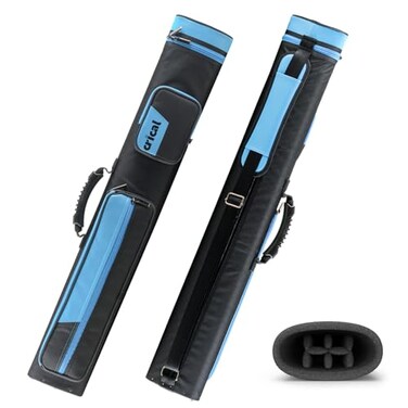 CRICAL Pool Cue Case 2x4 Hard Pool Stick Case Holds 2 Butts and 4 Shafts for Adults Billiard Cue Case with Soft Shoulder Straps