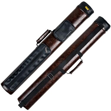 Billmart Pool Cue Case 2 X 3 Hard Pool Cue Stick Carrying Case Billiard Stick Accessories Brown