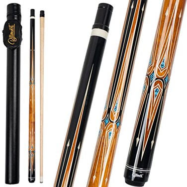 Billmart Pool Cue Stick Billiard Cue Sticks with Hard Case 2Pieces 58 Pool Table Sticks 13 mm Tip Pool Queue 1921 oz Pool Que Brown19oz