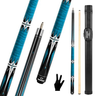 HomeSeason Pool Cue Stick 58 Billiard Cue Sticks Professional Low Deflection Pool Sticks Maple Wood Pool Sticks with Leather Bag 38 8 Pin Joint and 13mm Tip