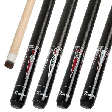 Kmise Pool Cue Stick Set Canadian Maple 58 Inch 18 19 20 21oz 13mm Tips New Upgraded Irish Linen Wire Grip Billiard Table Cues Sticks 4 Colors Optional for Bar Professional Adults 4 Sets New