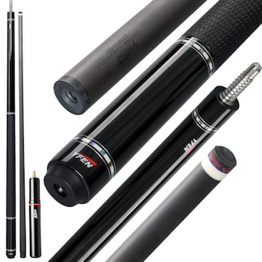 YEUEK YFEN Carbon Fiber Pool Cue Stick 115mm 125mm Low Deflection Pool Stick with Rare Wood Butt Balone Shell Inlaid Ring Professional Cue Stick with Extension