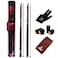 CUESOUL Set of House Bar Pool Cue Sticks Combo 2 Cue Sticks Packed in 2x2 Hard Pool Cue Case E102