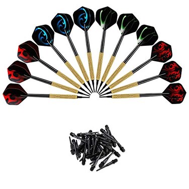 Accmor 12 Pcs Darts Plastic Tip Soft Tip Darts Set 14g Plastic Tipped Dart Attach Extra 36 Black 2BA Replacement Tips Soft Tip Darts for ElectronicPlastic Dartboard