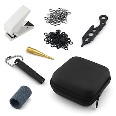DGHAOP Dart Tool Kit 50x Rubber Rings 50x Metal Washers with Dart Wrench Tool Flight Hole Punch Tool Shaft and Dart Point Remover Tool Dart Sharpener