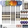 LANNEY Darts Metal Tip Steel Tip Darts Set 20 Grams 24 and 26 Grams Professional Dart for Dartboard with Aluminum Shafts Brass Barrels Extra Flights Sharpener Tool Kit Carrying Case