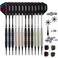 Turnart Darts Plastic Tip Professional Soft Tip Darts Set for Electronic Dartboard 12 Pcs 18 Grams with 50 Extra Tips 24 Flights 2 Flight Protctors and Tool Kit Gift Darts New