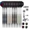 Turnart Darts Plastic Tip Professional Soft Tip Darts Set for Electronic Dartboard 12 Pcs 18 Grams with 50 Extra Tips 24 Flights 2 Flight Protctors and Tool Kit Gift Darts New