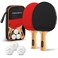 PRO-SPIN PROSPIN Ping Pong Paddles HighPerformance Set with Premium Table Tennis Rackets 3Star Ping Pong Balls Compact Storage Case Professional Quality Ping Pong Paddle Set Red 2Player Set