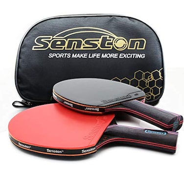 Senston Professional Table Tennis Paddles Advance Intermediate Ping Pong Paddles Set of 2 Table Tennis Racket with Carry Case
