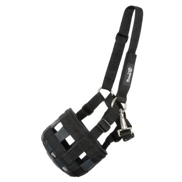 Tough 1 Tough1 PolyNylon Grazing Muzzle with Halter Black Miniature