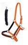 Pro Rider Nylon Horse Halter Hardware Padded Lead Rope Tack Orange Rodeo Bling 606162OR